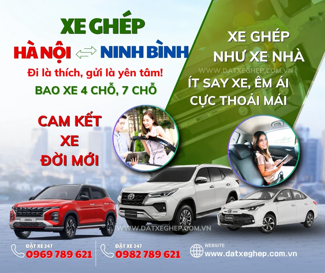 Xe ghép Hà Nội ↔ Ninh Bình